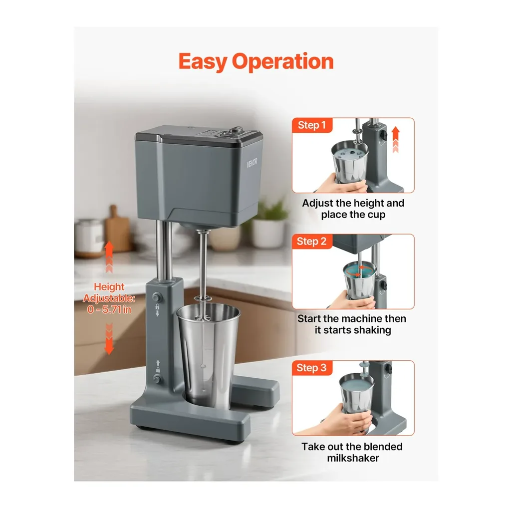 EditionSANI-VEVOR-DM10-U-12872726-04 VEVOR DM10-U 150W Two-Speed Milkshake Mixer – Gray