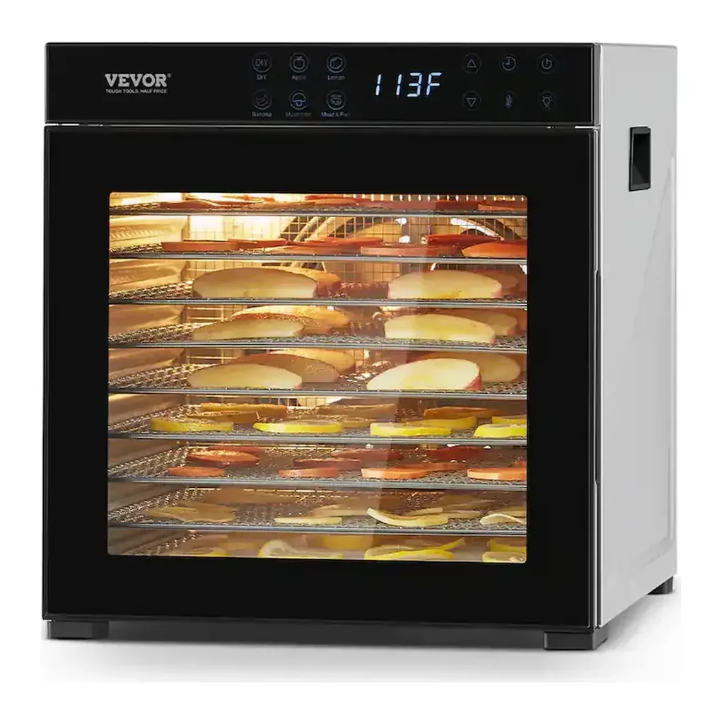 EditionSANI-VEVOR-FD-1018-1000W-Food-Dehydrator-with-10-Stainless-Steel-Trays-Silver-13087537-01 VEVOR FD-1018 1000W Food Dehydrator with 10 Stainless Steel Trays — Silver