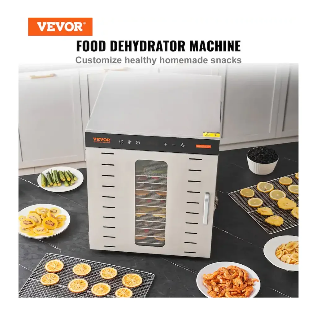 EditionSANI-VEVOR-Food-Dehydrator-Machine-10-Stainless-Steel-Trays-1000W-Electric-Food-Dryer-with-Digital-Adjustable-13087539-02 VEVOR Food Dehydrator Machine, 10 Stainless Steel Trays, 1000W Electric Food Dryer with Digital Adjustable Timer & Temperature — Silver
