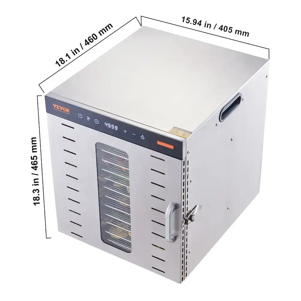 EditionSANI-VEVOR-Food-Dehydrator-Machine-10-Stainless-Steel-Trays-1000W-Electric-Food-Dryer-with-Digital-Adjustable-13087539-08 VEVOR Food Dehydrator Machine, 10 Stainless Steel Trays, 1000W Electric Food Dryer with Digital Adjustable Timer & Temperature — Silver