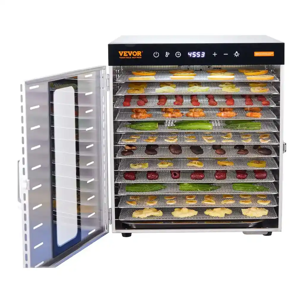 EditionSANI-VEVOR-Food-Dehydrator-Machine-10-Stainless-Steel-Trays-1000W-Electric-Food-Dryer-with-Digital-Adjustable-13087539-09 VEVOR Food Dehydrator Machine, 10 Stainless Steel Trays, 1000W Electric Food Dryer with Digital Adjustable Timer & Temperature — Silver