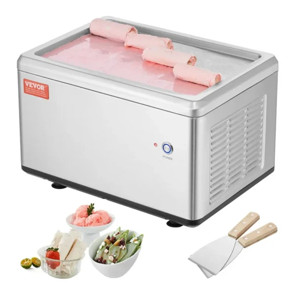 EditionSANI-VEVOR-ICR2450-10755893-01 VEVOR ICR2450 Compressor Rolled Ice Cream Maker – Silver