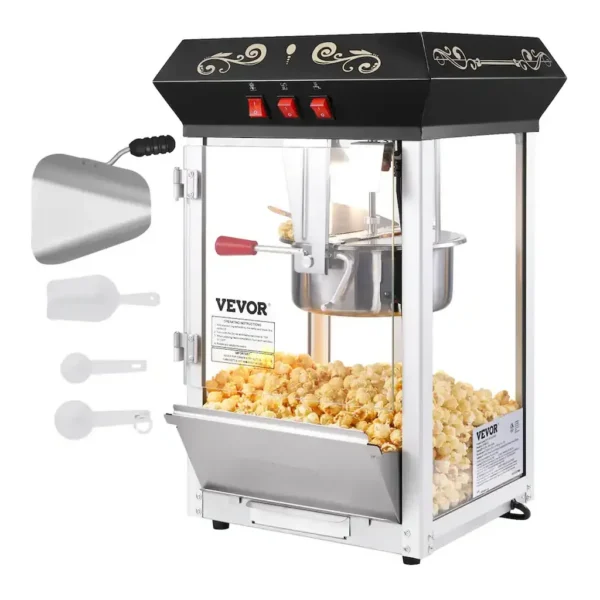 EditionSANI-VEVOR-Popcorn-Maker-850W-Popcorn-Popper-Machine-8-Oz-Kettle-Makes-48-Cups-per-Batch-Countertop-Popcorn-Ma-13022532-01 VEVOR Popcorn Maker, 850W Popcorn Popper Machine, 8 Oz Kettle Makes 48 Cups per Batch, Countertop Popcorn Maker — Black