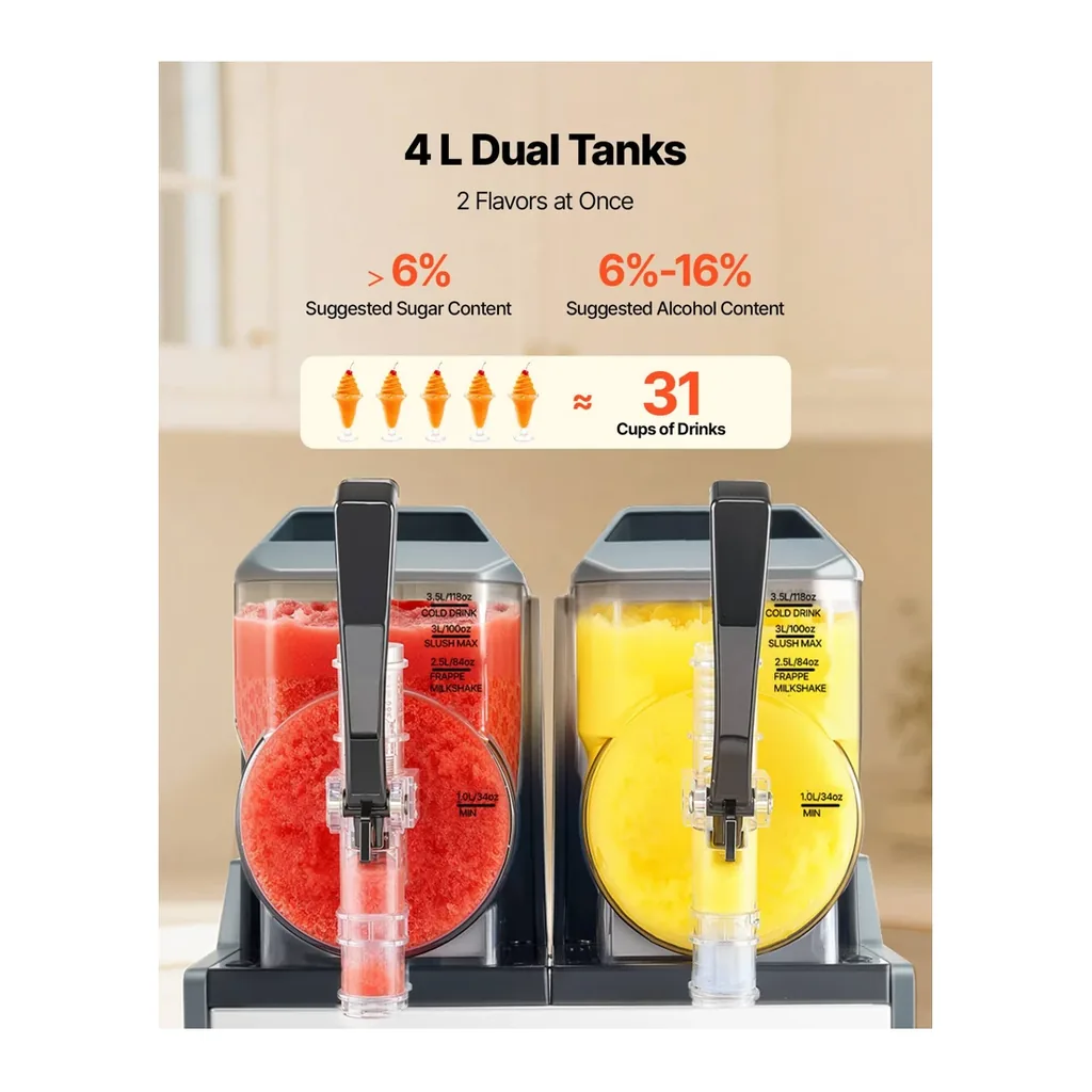 EditionSANI-VEVOR-X-80-12268625-04 VEVOR X-80 Dual-Tank Slushie Machine, Two 4L Tanks – Black