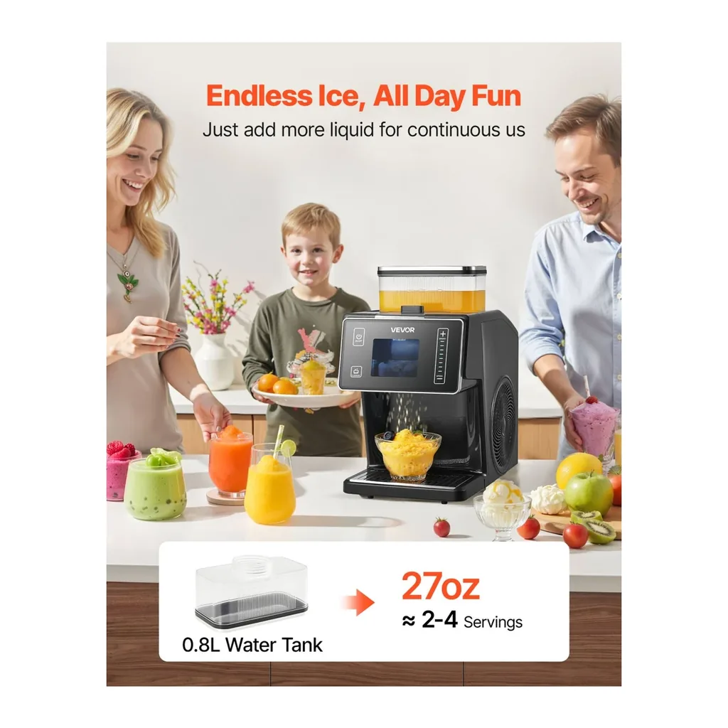 EditionSANI-VEVOR-ZB-2002M-12131047-04 VEVOR ZB-2002M Snowflake Ice Maker, 44 lbs./Day – Black