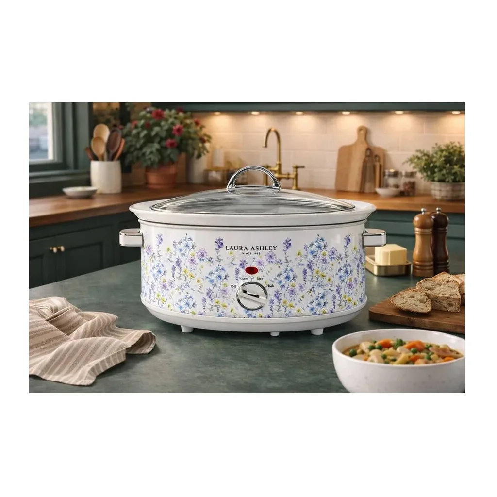EditionSANI-VQSLWC6LLAWM-12613202-04 Laura Ashley VQSLWC6LLAWM 6.5L Slow Cooker - Wild Meadow