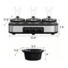 Forest'nSky - Triple Slow Cooker with 3 x 1.5 QT Removable Ceramic Pots,3 Temperature Settings - Silver – product image 2 Forest'nSky - Triple Slow Cooker with 3 x 1.5 QT Removable Ceramic Pots,3 Temperature Settings - Silver – product view 2