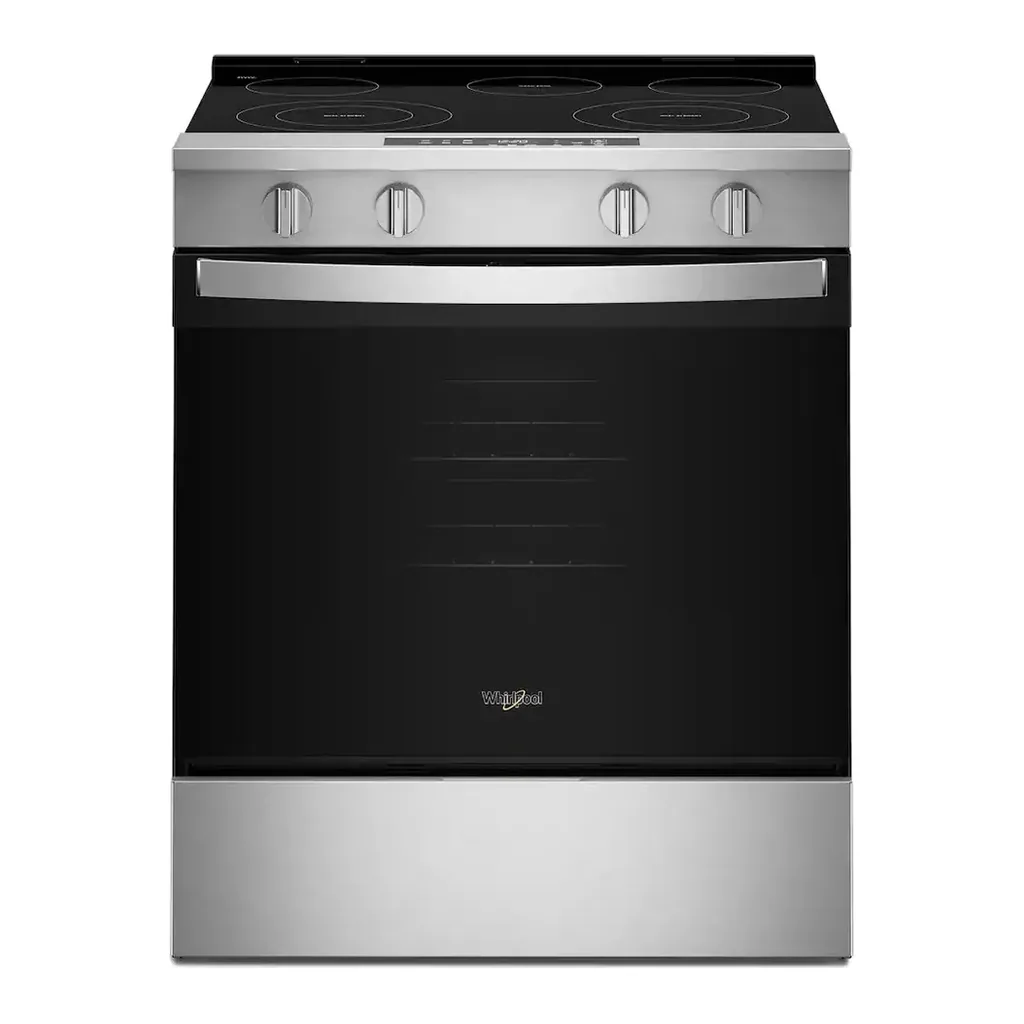 EditionSANI-WSES3330TS-6671138-01 Whirlpool - 30 in. Wide 5 element 5.3 cu. ft. Slide-In Electric Range with No Preheat and Slow Cook Modes