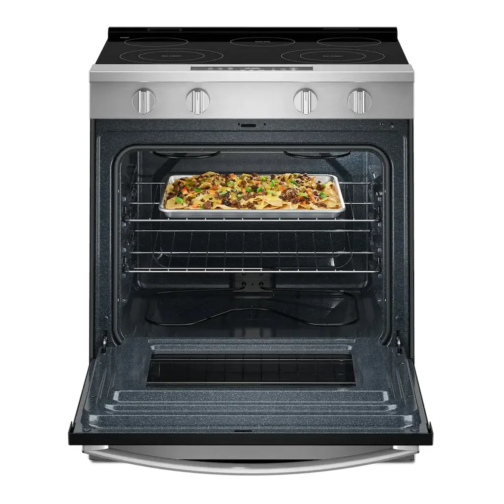 EditionSANI-WSES3330TS-6671138-05 Whirlpool - 30 in. Wide 5 element 5.3 cu. ft. Slide-In Electric Range with No Preheat and Slow Cook Modes