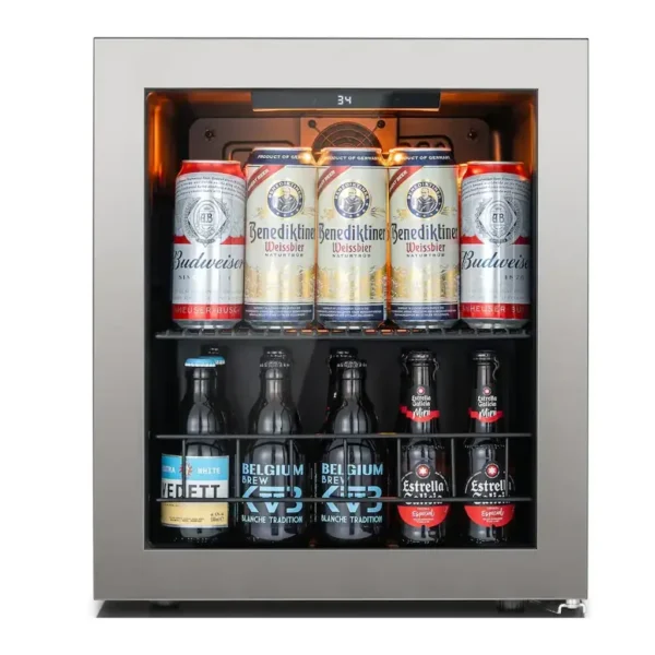 EditionSANI-ca-lefort-bb-clf-bsjc46-26us-10754558-01 Ca'Lefort BB-CLF-BSJC46-26US — 62-Can Freestanding Beverage Refrigerator with Three-Color LED Lighting — Silver