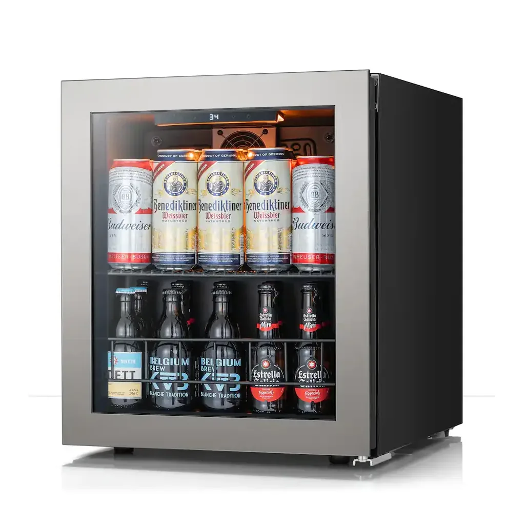 EditionSANI-ca-lefort-bb-clf-bsjc46-26us-10754558-02 Ca'Lefort BB-CLF-BSJC46-26US — 62-Can Freestanding Beverage Refrigerator with Three-Color LED Lighting — Silver