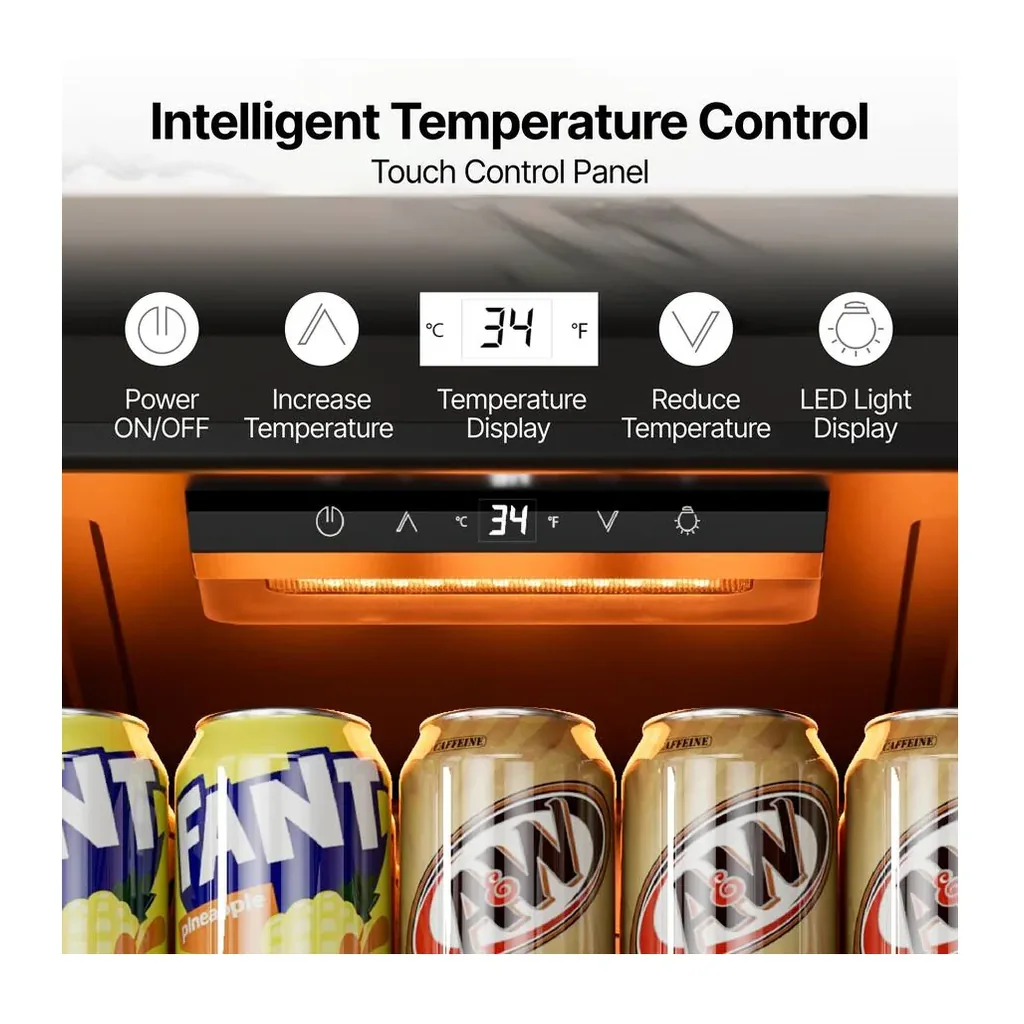 EditionSANI-ca-lefort-bb-clf-bsjc46-26us-10754558-04 Ca'Lefort BB-CLF-BSJC46-26US — 62-Can Freestanding Beverage Refrigerator with Three-Color LED Lighting — Silver