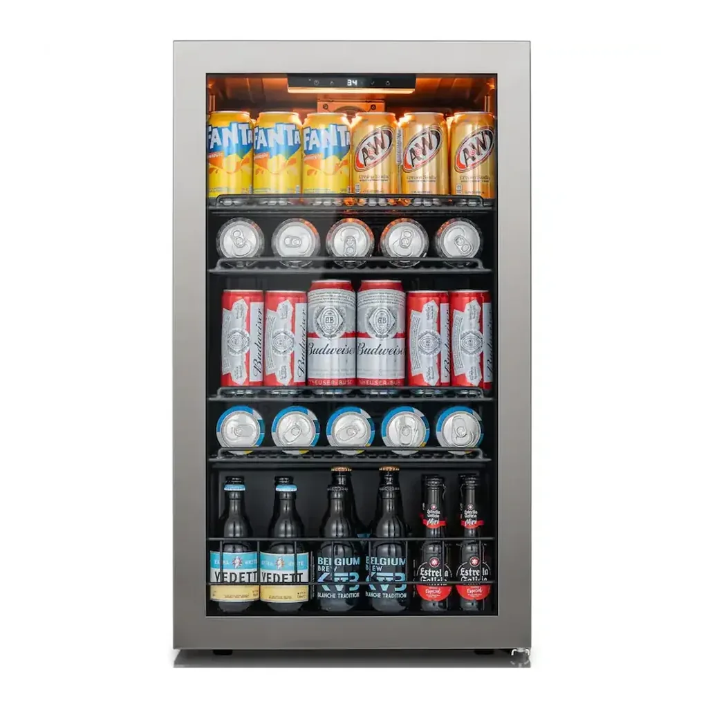 EditionSANI-ca-lefort-bb-clf-bsjc95-26us-10754564-01 Ca'Lefort BB-CLF-BSJC95-26US — 130-Can Freestanding Beverage Refrigerator with Three-Color LED Lighting — Silver