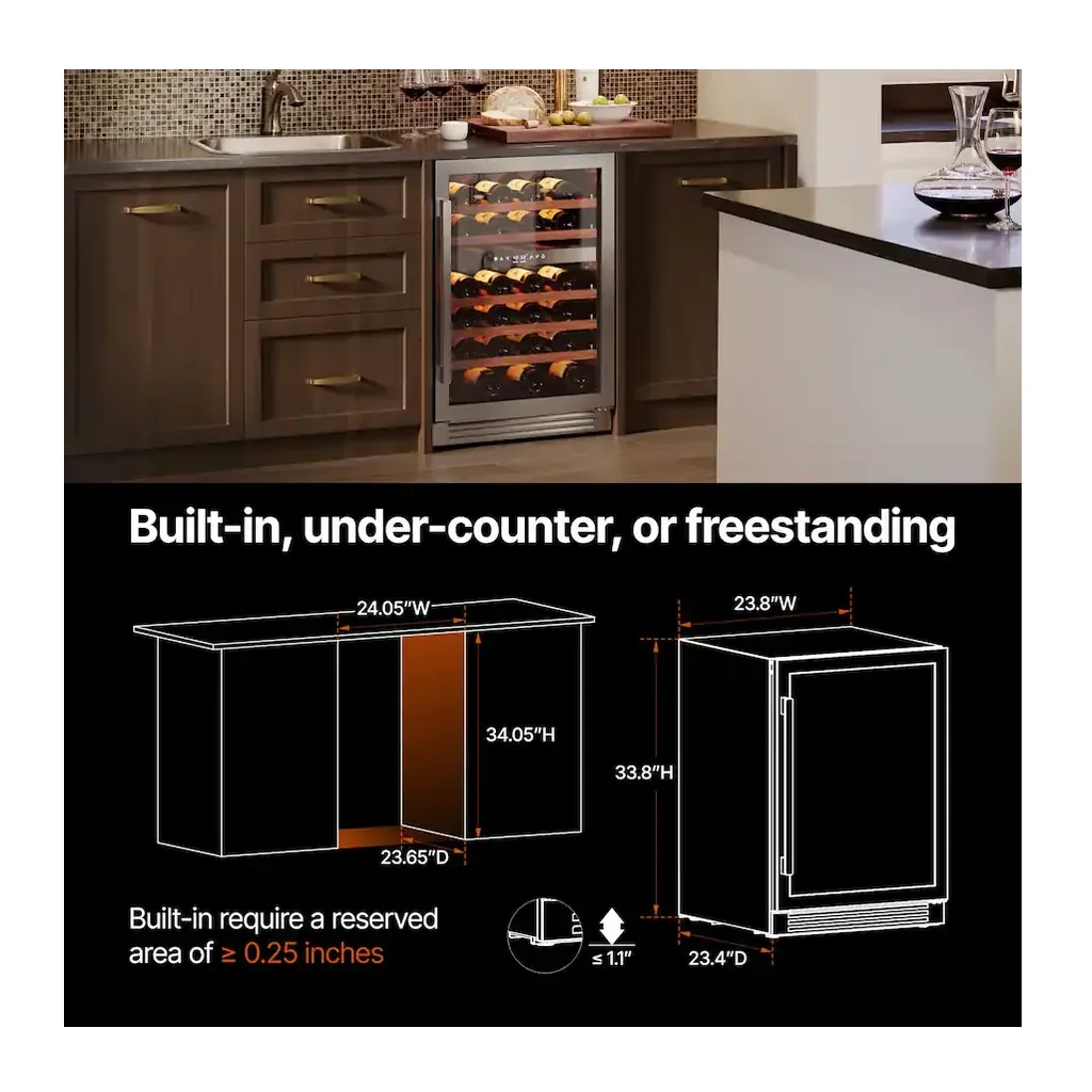 EditionSANI-ca-lefort-bb-clf-wd24r-23us-10754552-05 Ca'Lefort BB-CLF-WD24R-23US — 52-Bottle 24-Inch Dual-Zone Built-In Wine Refrigerator — Stainless Steel
