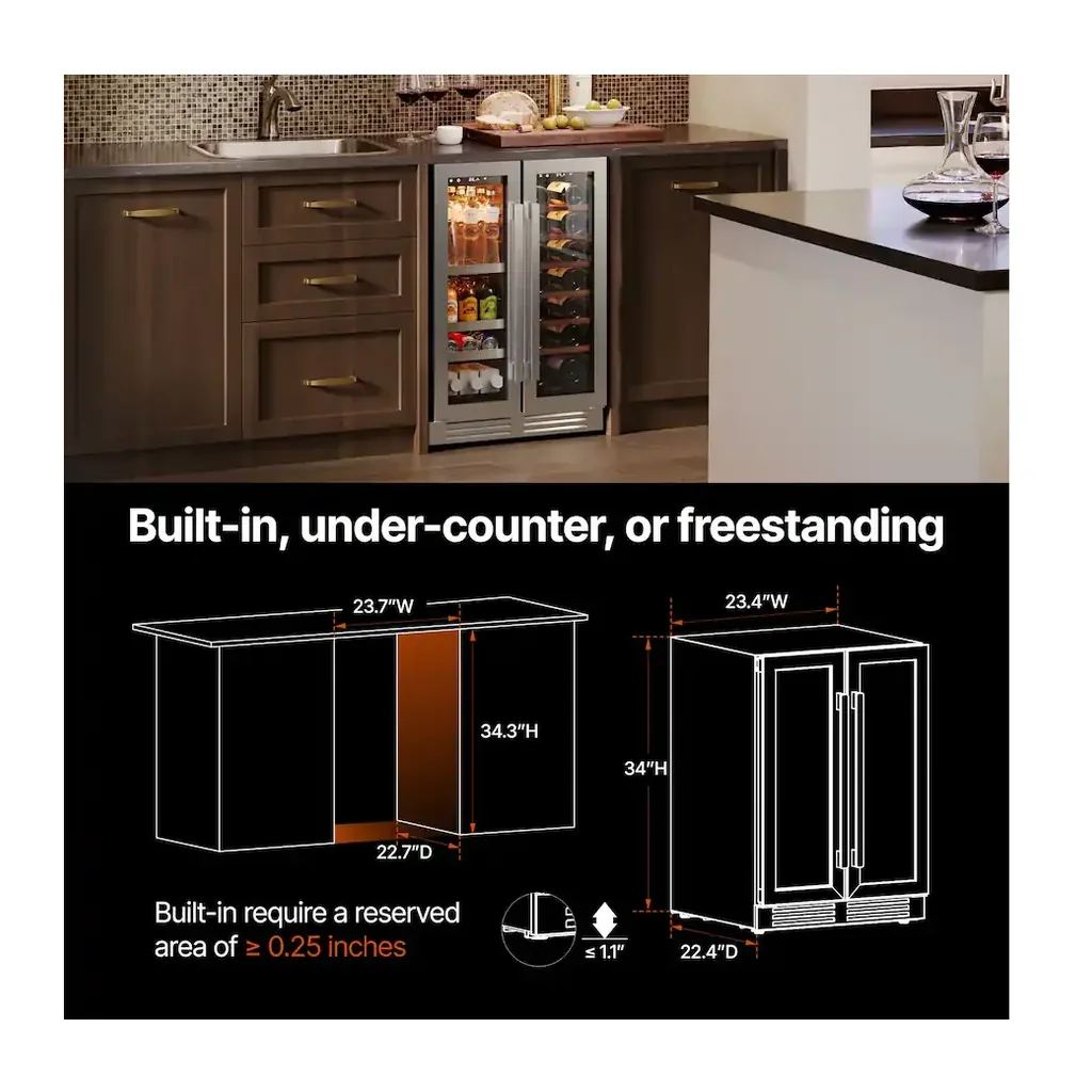 EditionSANI-ca-lefort-bb-clf-wf24-23us-10754553-06 Ca'Lefort BB-CLF-WF24-23US — 24-Inch Dual-Zone Wine and Beverage Cooler, 20 Bottles and 60 Cans — Stainless Steel