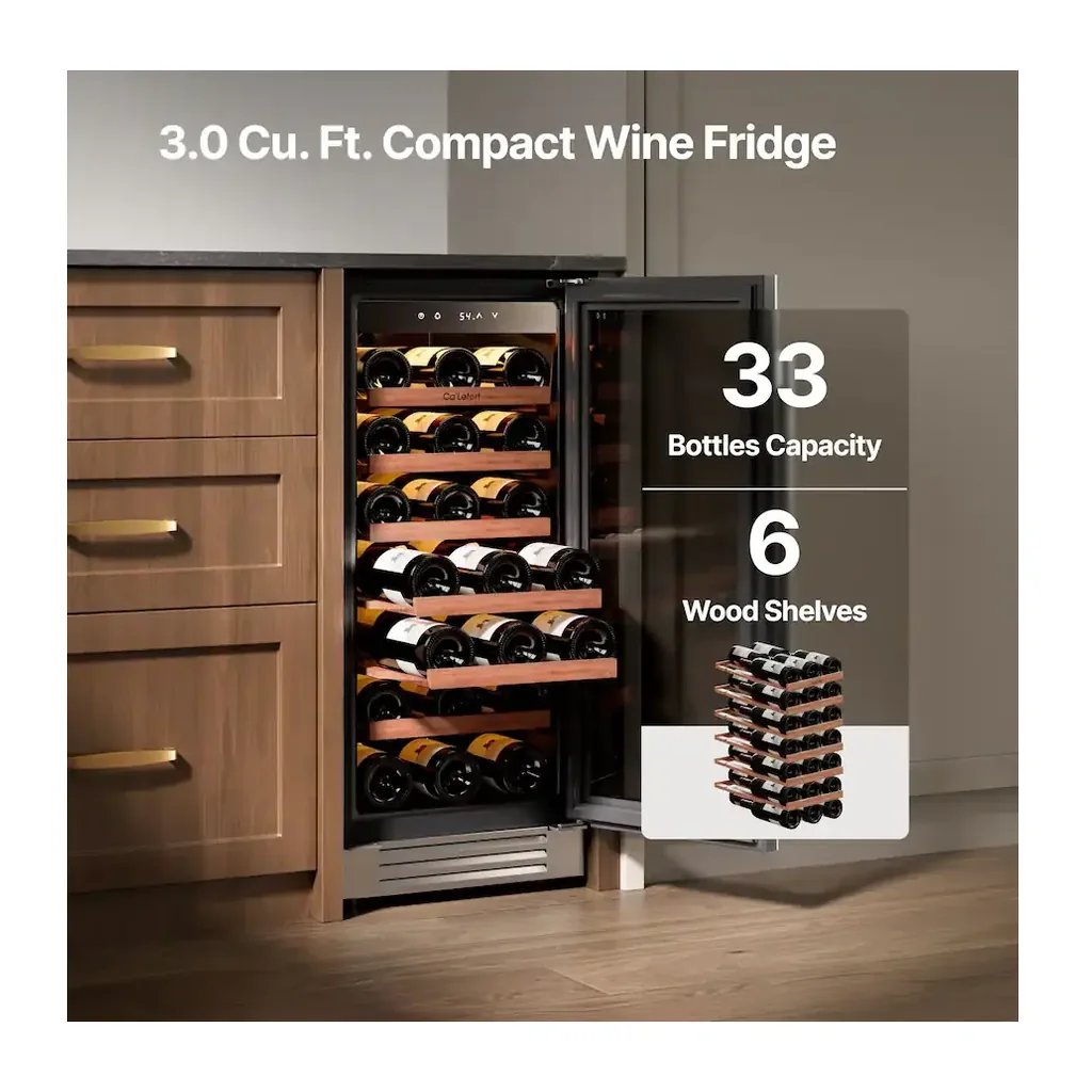 EditionSANI-ca-lefort-bb-clf-ws15r-23us-10754559-02 Ca'Lefort BB-CLF-WS15R-23US — 33-Bottle 15-Inch Single-Zone Wine Refrigerator — Stainless Steel