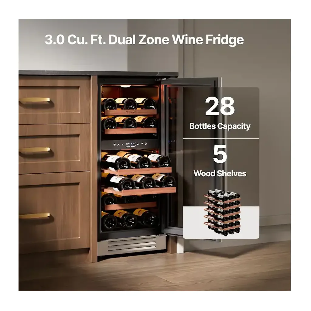 EditionSANI-ca-lefort-clf-wd15-bb-10754594-02 Ca'Lefort CLF-WD15-BB — 28-Bottle 15-Inch Dual-Zone Built-In Wine Refrigerator — Stainless Steel