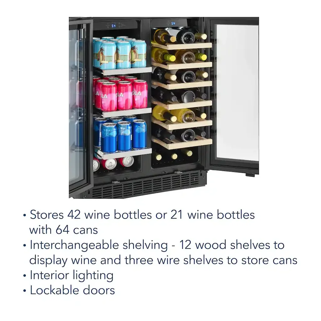 EditionSANI-insignia-ns-bc2zss1-6437135-03 Insignia NS-BC2ZSS1 — Dual-Zone Wine and Beverage Cooler with Glass Doors — Stainless Steel