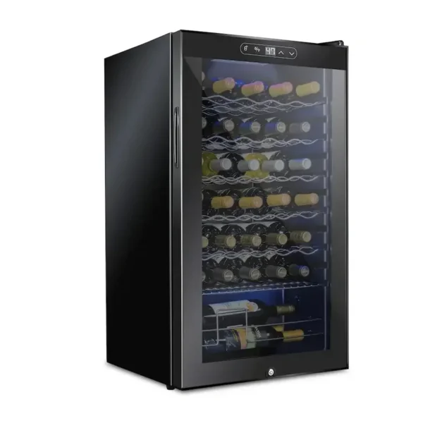 EditionSANI-schmecke-shmfwcc341lb-10887243-01 Schmecke SHMFWCC341LB — 34-Bottle Freestanding Compressor Wine Refrigerator with Lock — Black