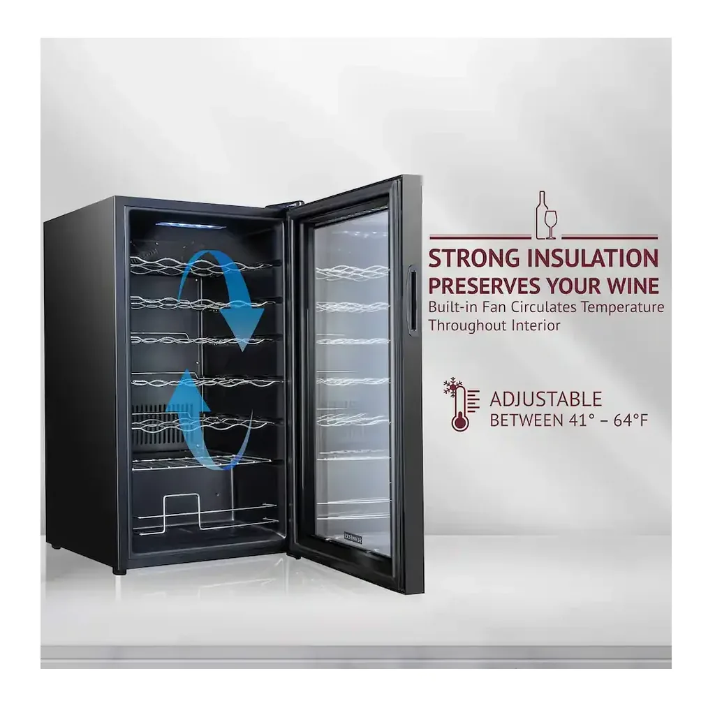 EditionSANI-schmecke-shmfwcc341lb-10887243-03 Schmecke SHMFWCC341LB — 34-Bottle Freestanding Compressor Wine Refrigerator with Lock — Black