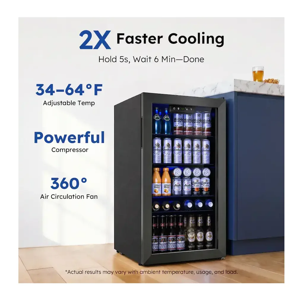 EditionSANI-simzlife-br-110p-10747620-02 SIMZLIFE BR-110P — 130-Can 3.2 Cu. Ft. Beverage Refrigerator — Black
