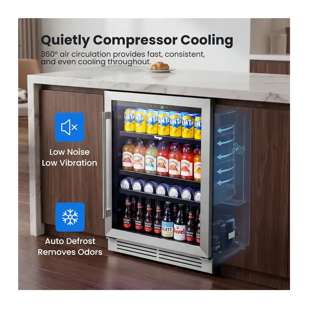 EditionSANI-yeego-bb-yg-bs24-23us-1-11914818-05 Yeego BB-YG-BS24-23US-1 — 180-Can 24-Inch Built-In Beverage Refrigerator — Stainless Steel