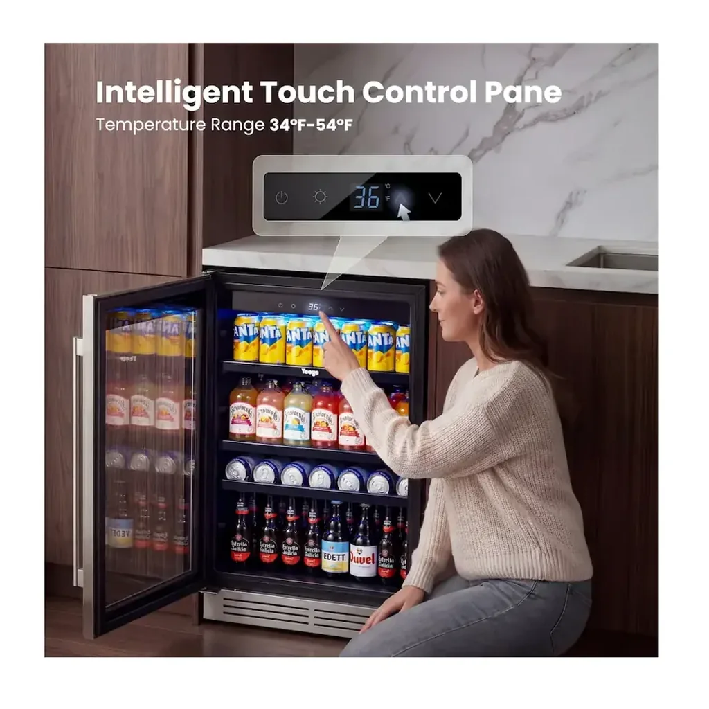 EditionSANI-yeego-bb-yg-bs24-23us-1-11914818-06 Yeego BB-YG-BS24-23US-1 — 180-Can 24-Inch Built-In Beverage Refrigerator — Stainless Steel
