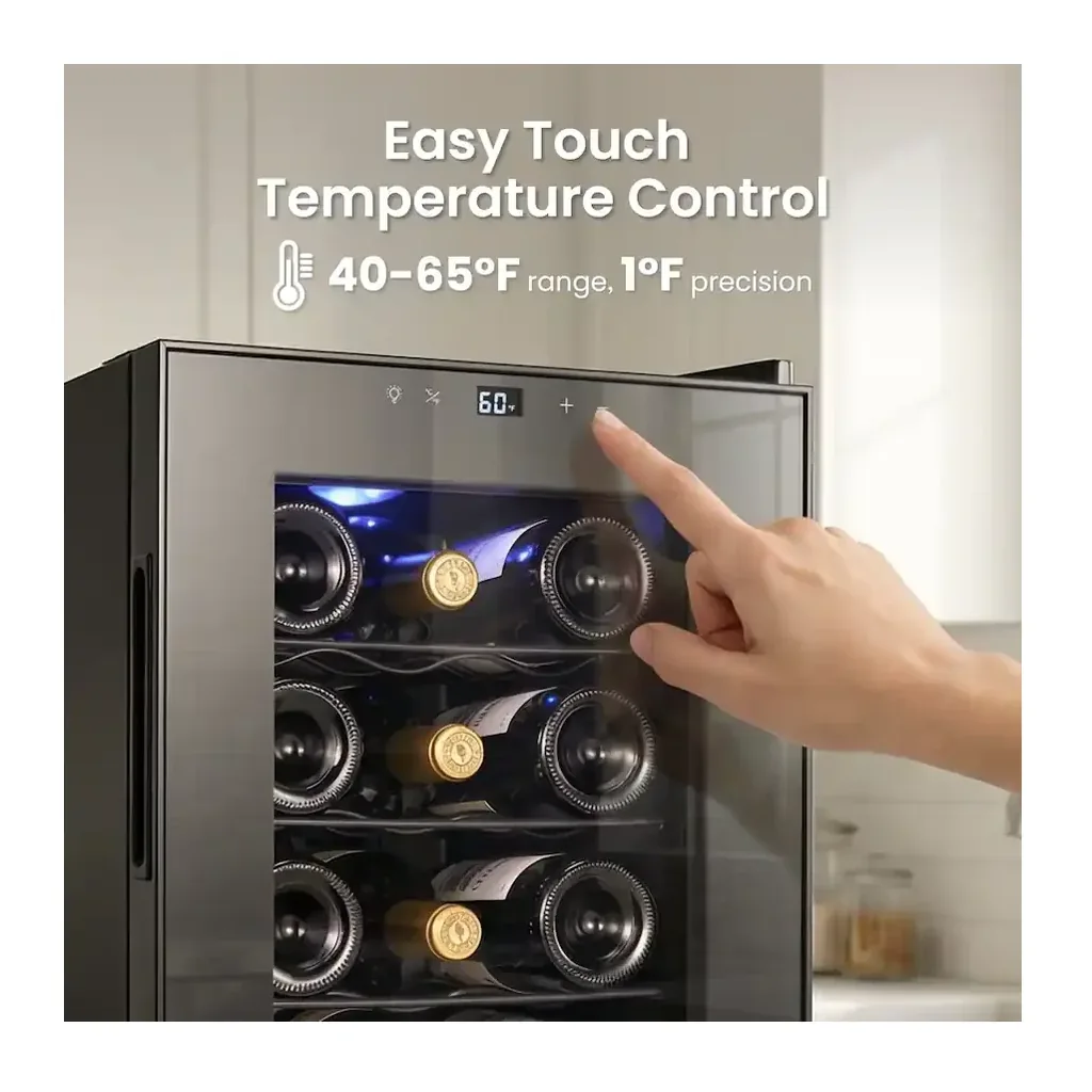 EditionSANI-yeego-mj-yg-cw-33fd-12831905-04-verified Yeego MJ-YG-CW-33FD — 12-Bottle Freestanding Thermoelectric Wine Refrigerator — Black