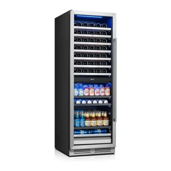 EditionSANI-yeego-mj-yg-wbd428l-23us-12846081-01 Yeego MJ-YG-WBD428L-23US — 24-Inch Dual-Zone Wine and Beverage Cooler, 77 Bottles and 182 Cans — Stainless Steel