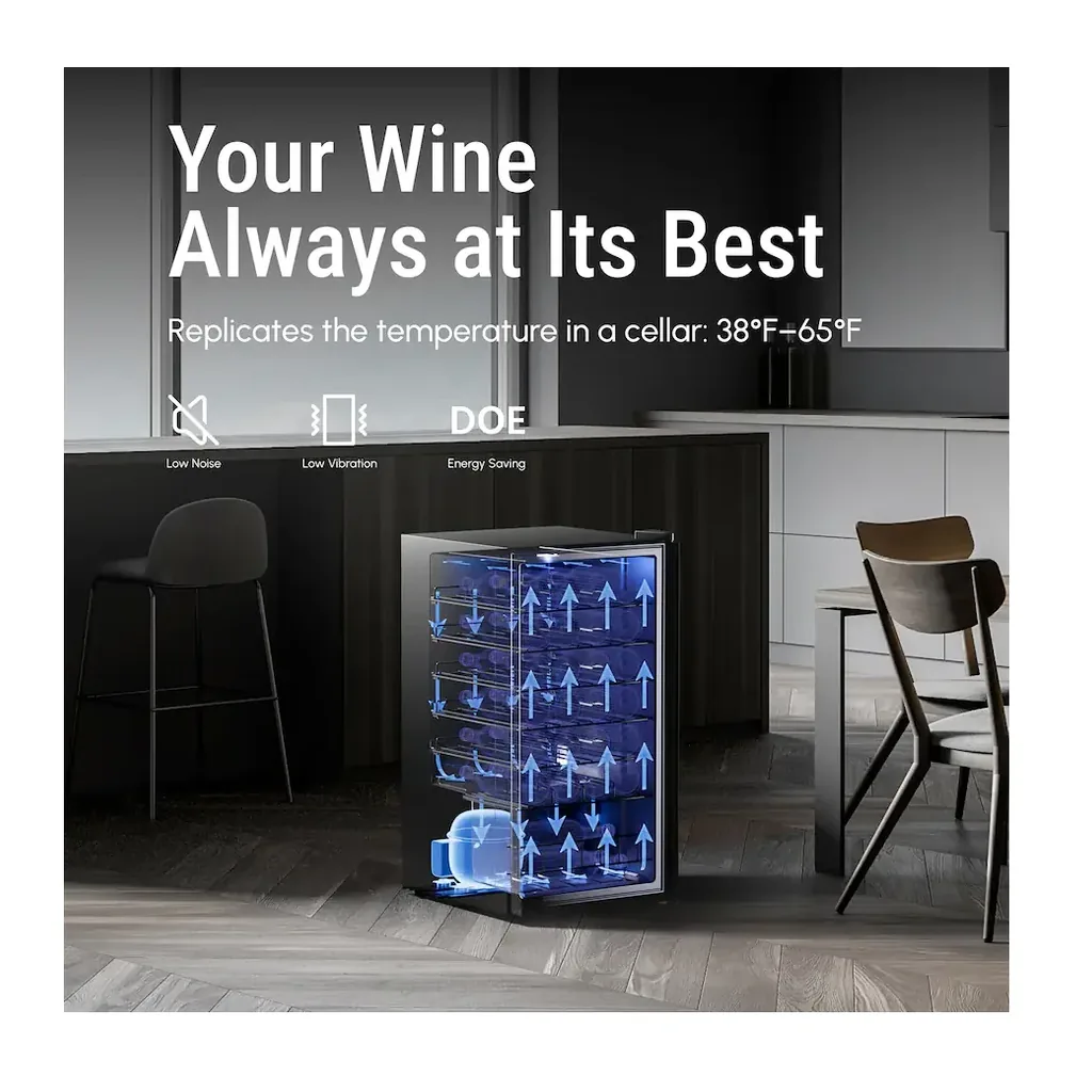 EditionSANI-yeego-mj-yg-wsjc88-25us-12827613-03 Yeego MJ-YG-WSJC88-25US — 28-Bottle Freestanding Compressor Wine Refrigerator — Black