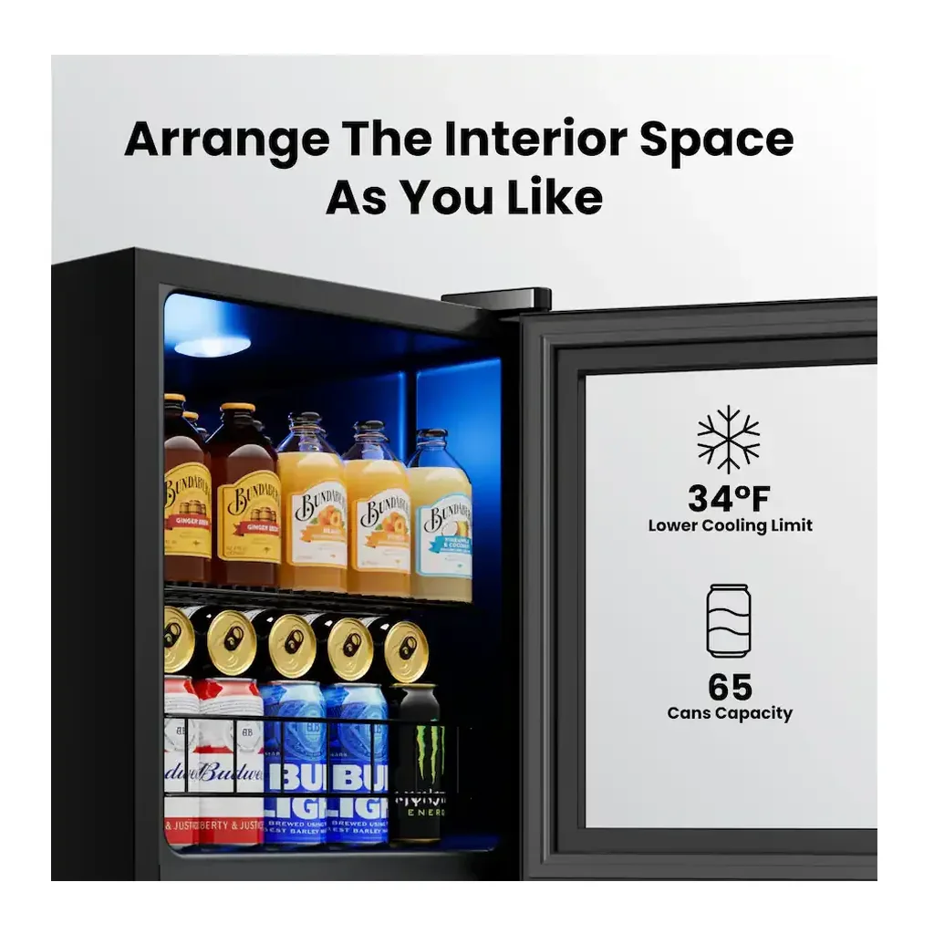 EditionSANI-yeego-qq-yg-bsjc46-25us-12701351-04 Yeego QQ-YG-BSJC46-25US — 65-Can Freestanding Beverage Refrigerator — Black
