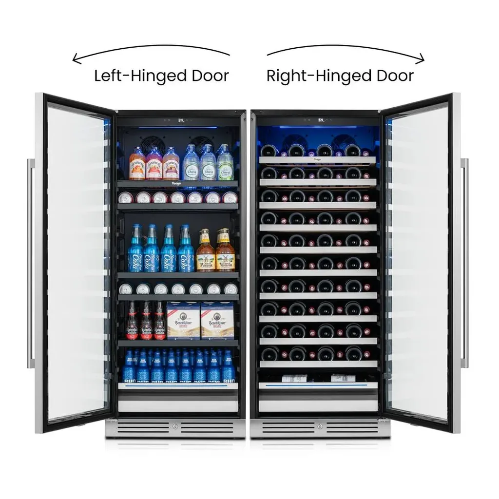 EditionSANI-yeego-yg-bs275-ws275-11121184-03 Yeego YG-BS275+WS275 — Wine and Beverage Refrigerator Bundle, 89 Bottles and 238 Cans — Silver