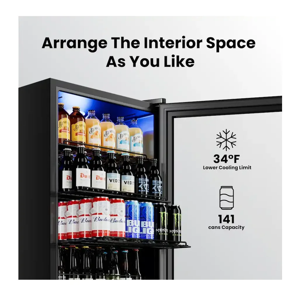 EditionSANI-yeego-yg-bsjc130-25us-10864051-04 Yeego YG-BSJC130-25US — 155-Can Freestanding Beverage Refrigerator — Black