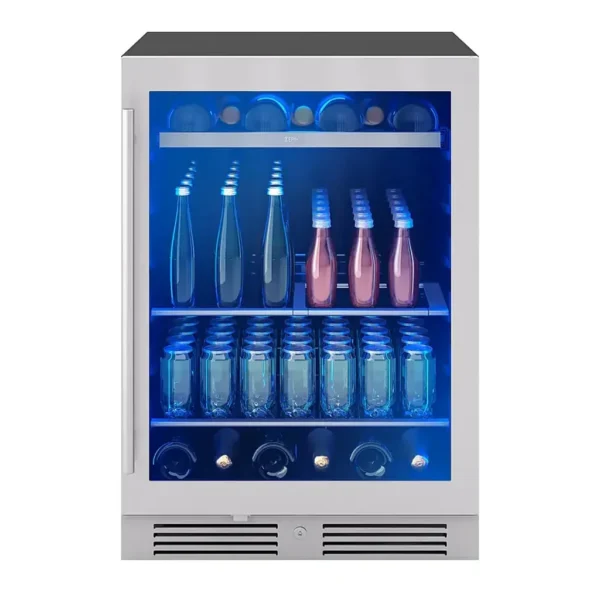 EditionSANI-zephyr-prb24c01cg-6535012-01 Zephyr PRB24C01CG — Presrv 24-Inch Single-Zone Beverage Cooler, 7 Bottles and 108 Cans — Stainless Steel/Glass