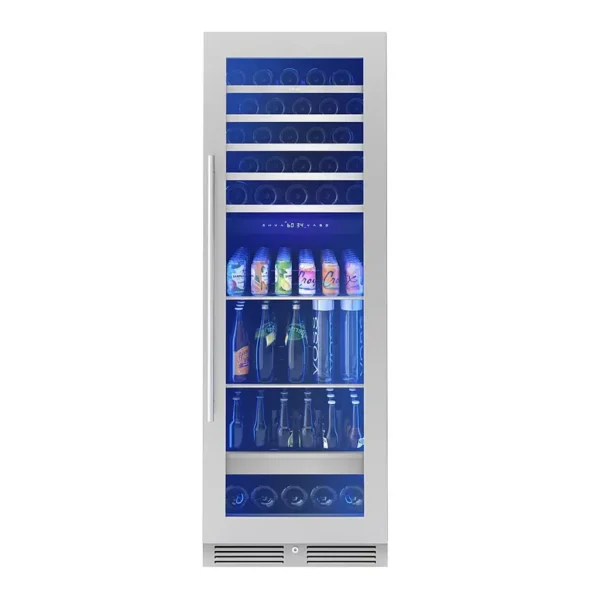 EditionSANI-zephyr-prwb24f02bg-6579129-01 Zephyr PRWB24F02BG — Presrv 24-Inch Full-Size Dual-Zone Cooler, 54 Bottles and 161 Cans — Stainless Steel/Glass