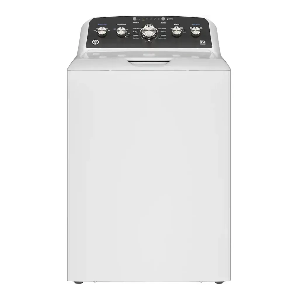 EditionSANI_GTW485ASWWB_01 GE - 4.5 Cu. Ft. High-Efficiency Top Load Washer with Deep Fill and Cold Plus - White with Matte Black