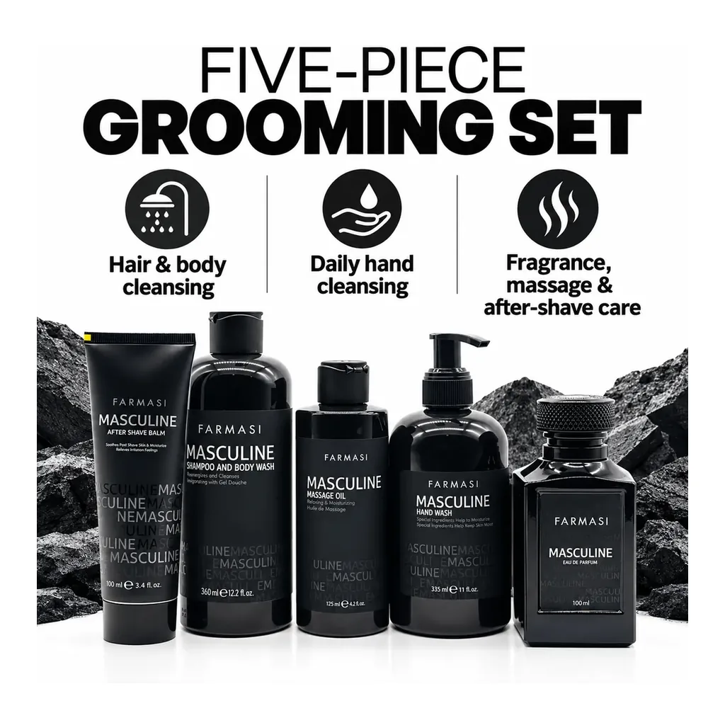 FARMASI Masculine Set – Hair and body cleansing, hand cleansing, fragrance and grooming care FARMASI Masculine Set – Hair and body cleansing, hand cleansing, fragrance and grooming care