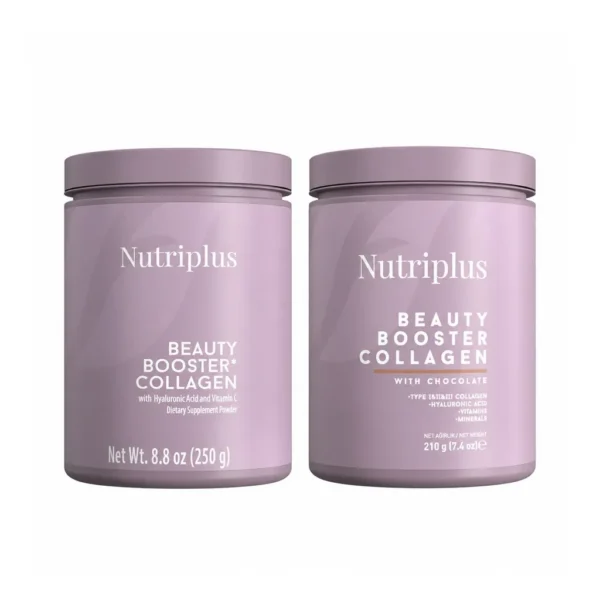 FARMASI Glow Up Collagen Duo – Unflavored and Chocolate – main white FARMASI Nutriplus Glow Up Collagen Duo, unflavored 250 g and chocolate 210 g, main white