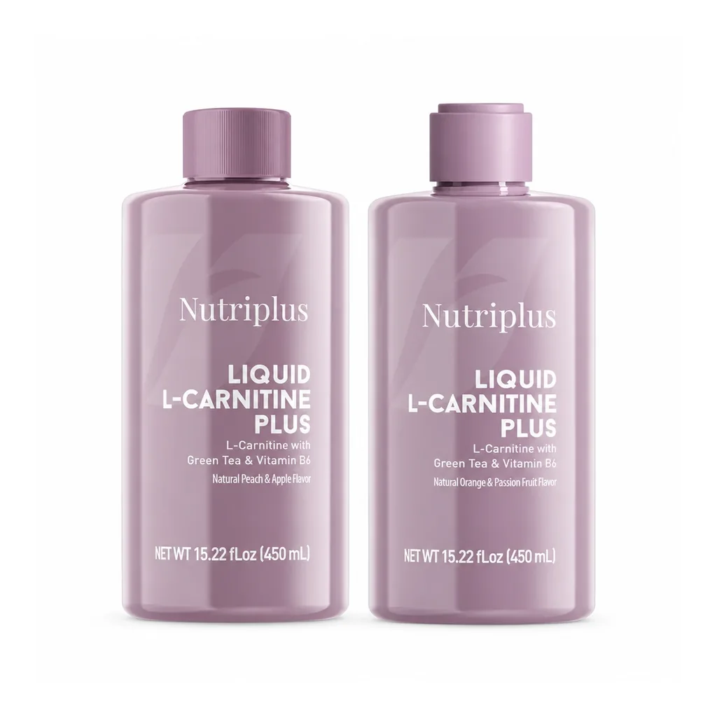 FARMASI Nutriplus L-Carnitine Duo – Official product duo Nutriplus L-Carnitine Apple & Peach and Orange & Passion Fruit, official product duo