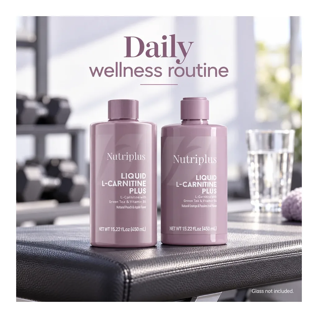 FARMASI Nutriplus L-Carnitine Duo – Usage scene Nutriplus L-Carnitine Apple & Peach and Orange & Passion Fruit, usage scene