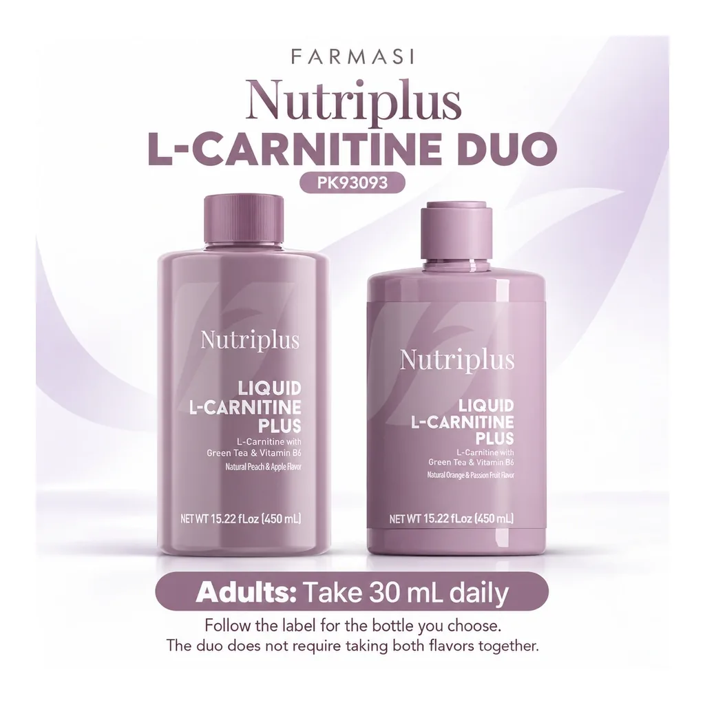 FARMASI Nutriplus L-Carnitine Duo – Directions for use Nutriplus L-Carnitine Apple & Peach and Orange & Passion Fruit, directions for use