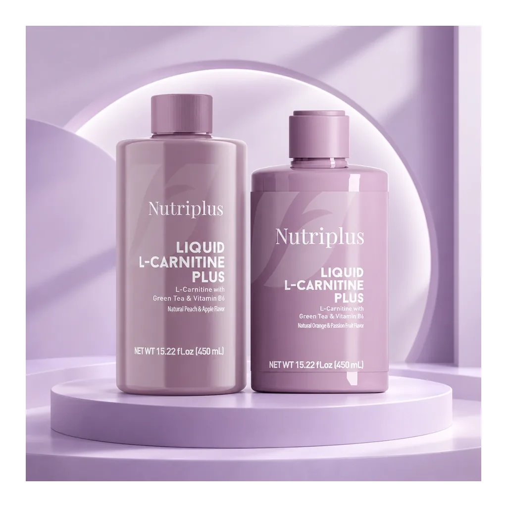 FARMASI Nutriplus L-Carnitine Duo – Decorative scene Nutriplus L-Carnitine Apple & Peach and Orange & Passion Fruit, decorative scene