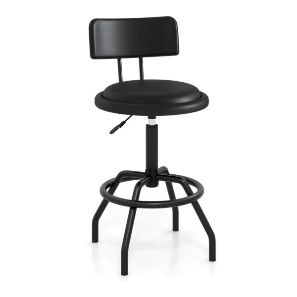 a06837a7-5832-48c3-a96e-ba80a4c5e8d4.jpg Costway - 360° Swivel Counter Height Barstool with Padded Seat & Back Footrest Metal Frame - Black