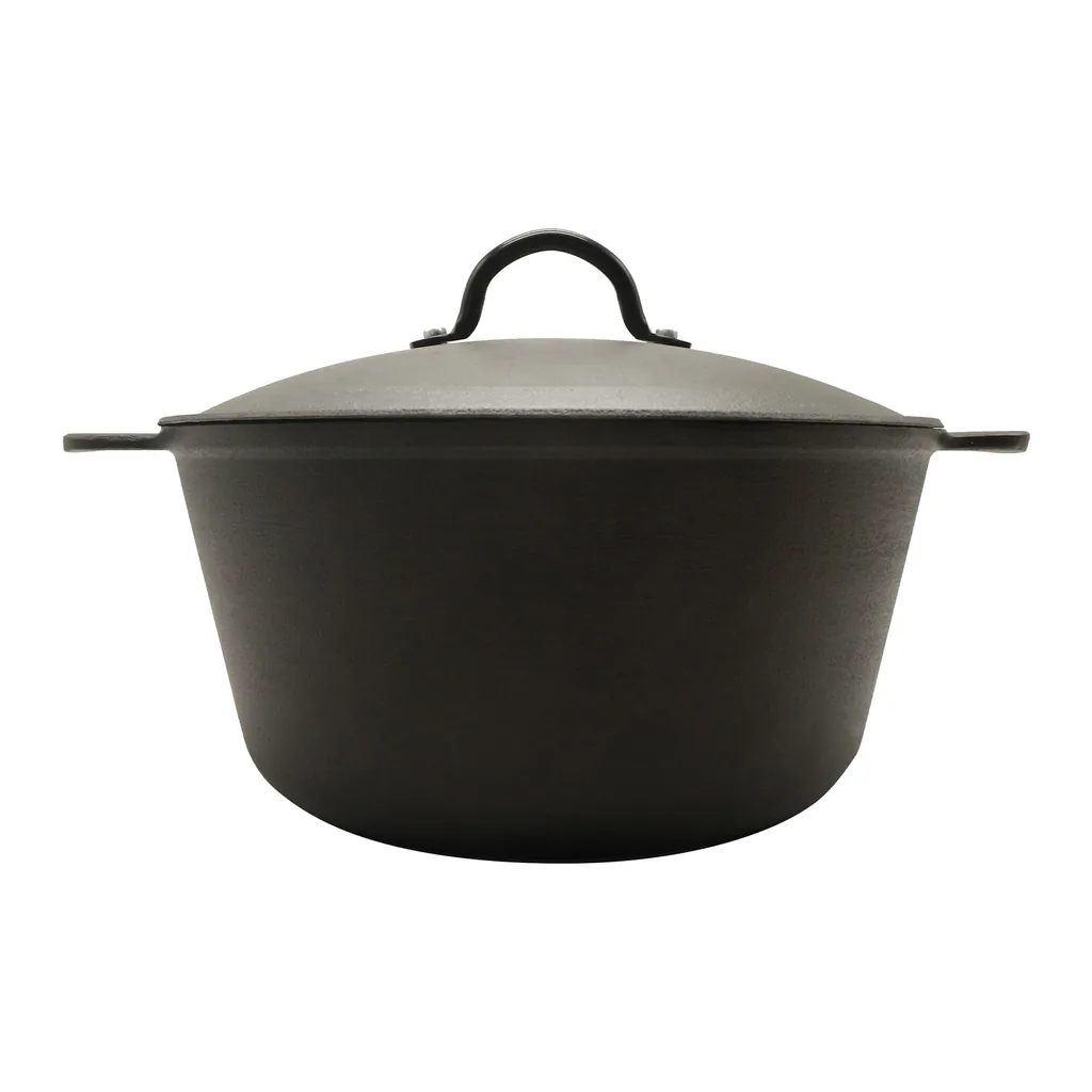 a101275a-4f91-47d8-8d86-02f1045e1d5b.jpg Hansmart - 5.2 QT Lightweight Cast Iron Dutch Oven Honeycomb Bottom Versatile Indoor Outdoor Cooking BPA-Free - Black