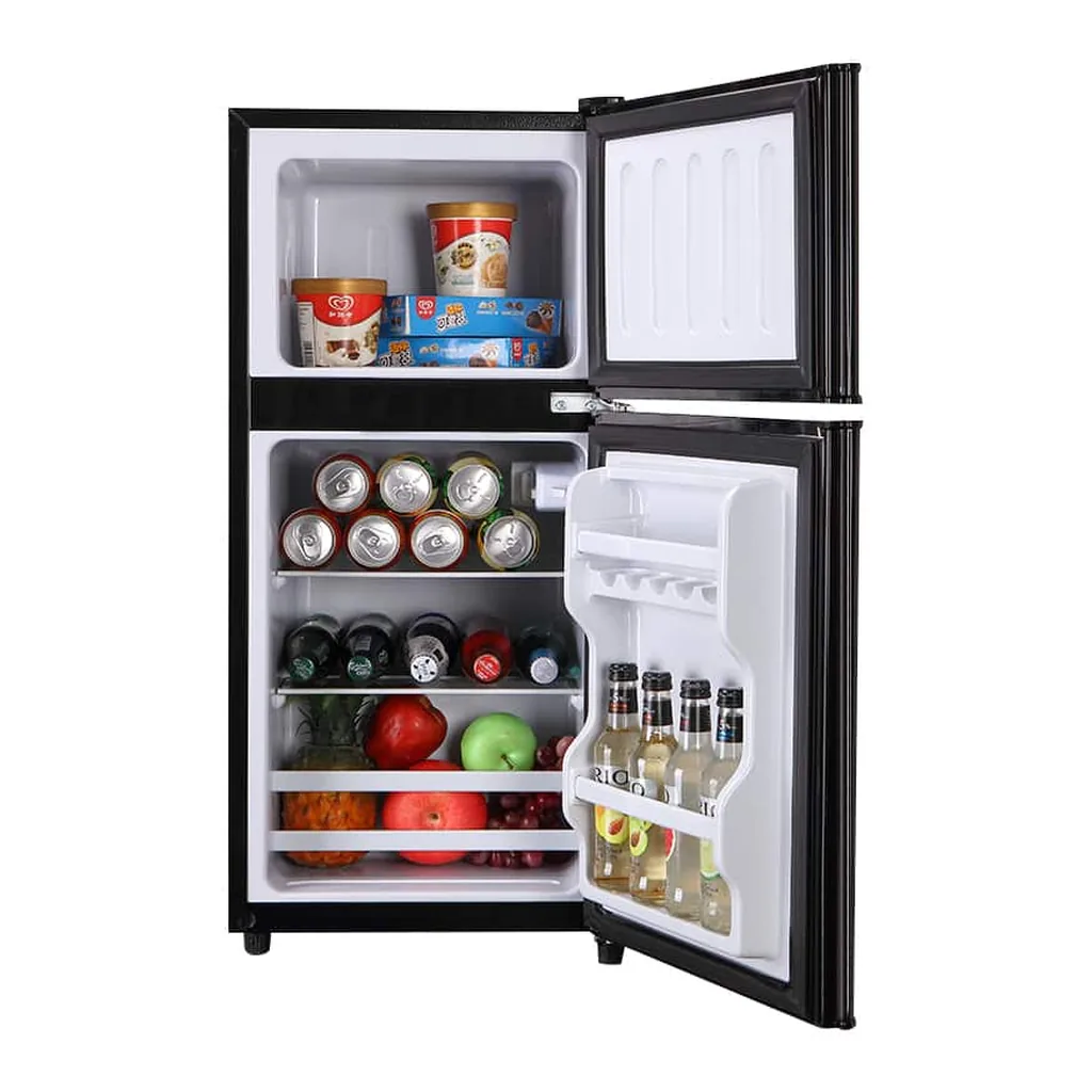 a14f8040-2c2c-4269-a916-ff1bcd1487d9.jpg Loheer - 2.8 Cu. Ft. 2-Door Mini Fridge with True Top Freezer, Freestanding Compact Refrigerator with LED Light - Black