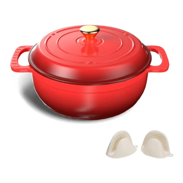 a1af8be8-8a46-46eb-97e9-f5faa635a831.jpg Winado - 6QT Dutch Oven Enameled Cast Iron Bread Oven with Moisture-Lock Lid for Sourdough Baking & Cooking, Oven & Stovetop Safe - Red