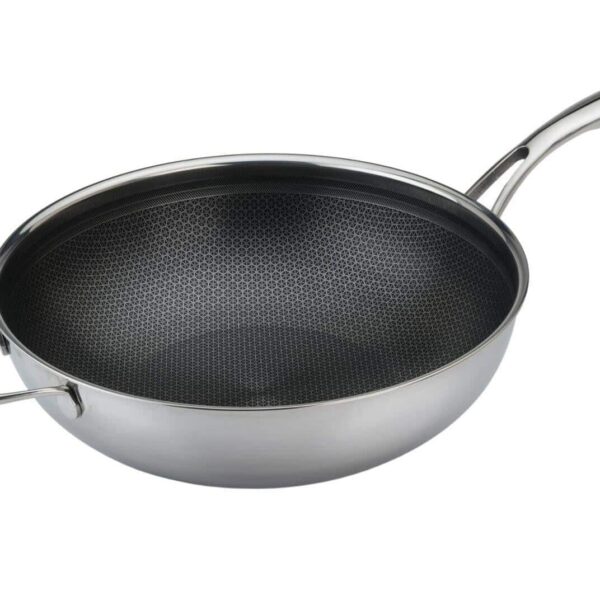 a2066a48-95bd-408a-8872-f0f7c645daca.jpg Frieling - Black Cube 12-1/2 Inch Stainless/Nonstick Hybrid Wok - Silver