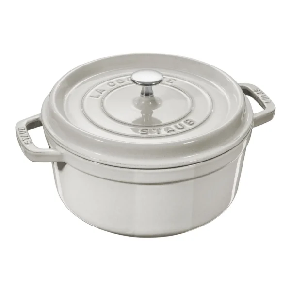 a3bfb835-c262-4c3e-8238-86176a9817d9.jpg Staub - Cast Iron Round Dutch Oven, Made in France, 7-qt - White Truffle