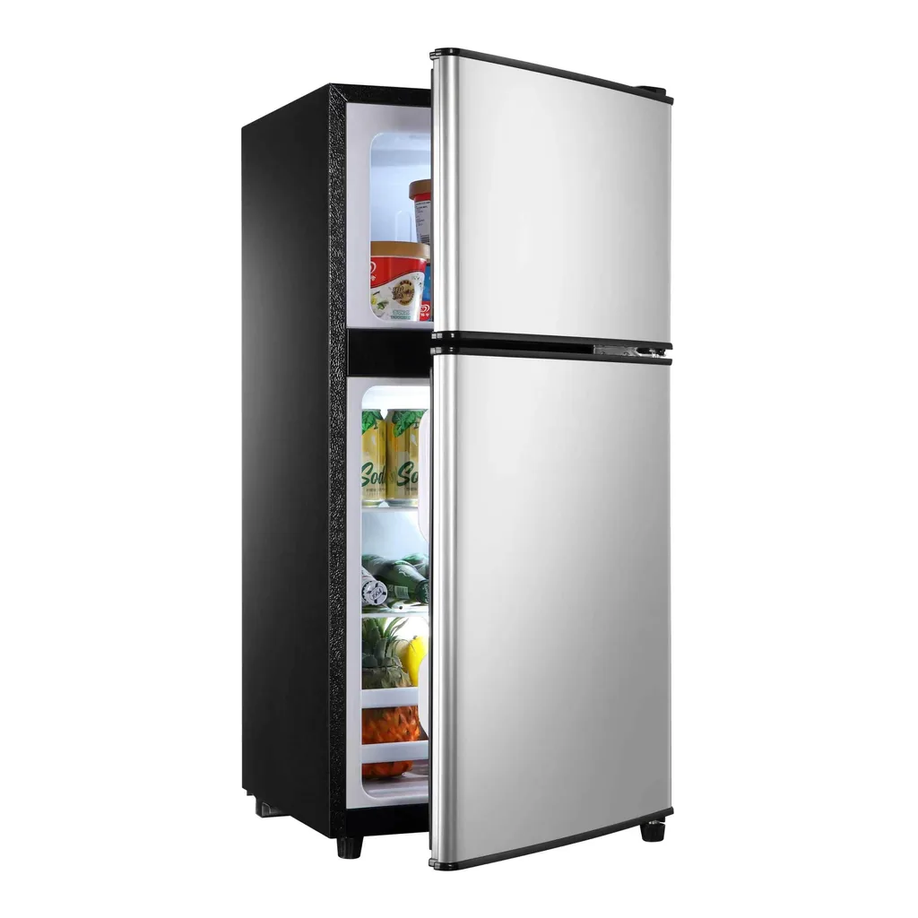 a4f8ab20-6cf2-463b-b46a-85f65b2328cf.jpg Loheer - 2.8 Cu. Ft. 2-Door Mini Fridge with True Top Freezer, Freestanding Compact Refrigerator with LED Light - Black