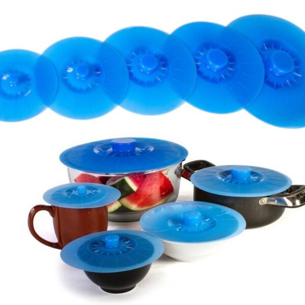 a657f43b-4e69-4b6b-bafa-50a93add0973.jpg Kitchen + Home - Silicone Bowl Covers - Set of 5 Lids - Blue